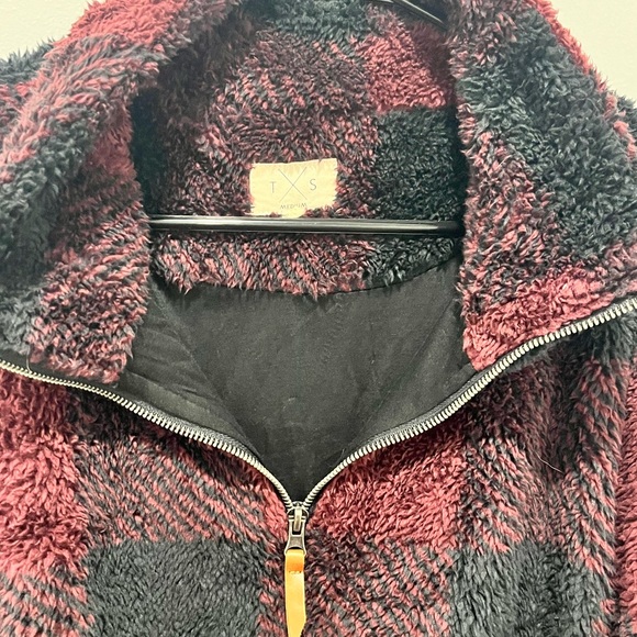 Francescas Collections Plaid Fleece Pullover Jacket Womens Medium - Picture 7 of 13